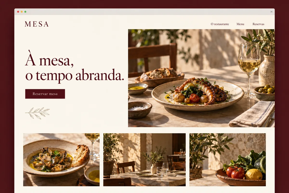 Conceito ilustrativo: Mesa — restaurante
